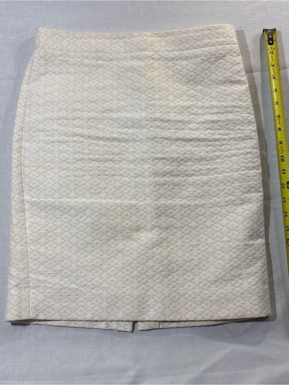 J.Crew Women’s Size 2 White & Yellow Pencil Skirt Zip Back With Slit